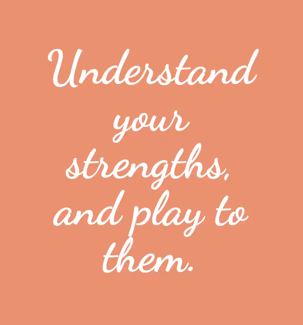 Playing to your strengths is about first understanding them. 